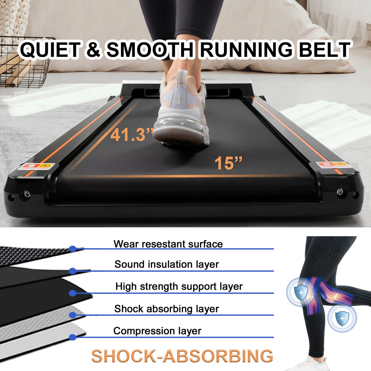 White Slim Under Desk Treadmill G453