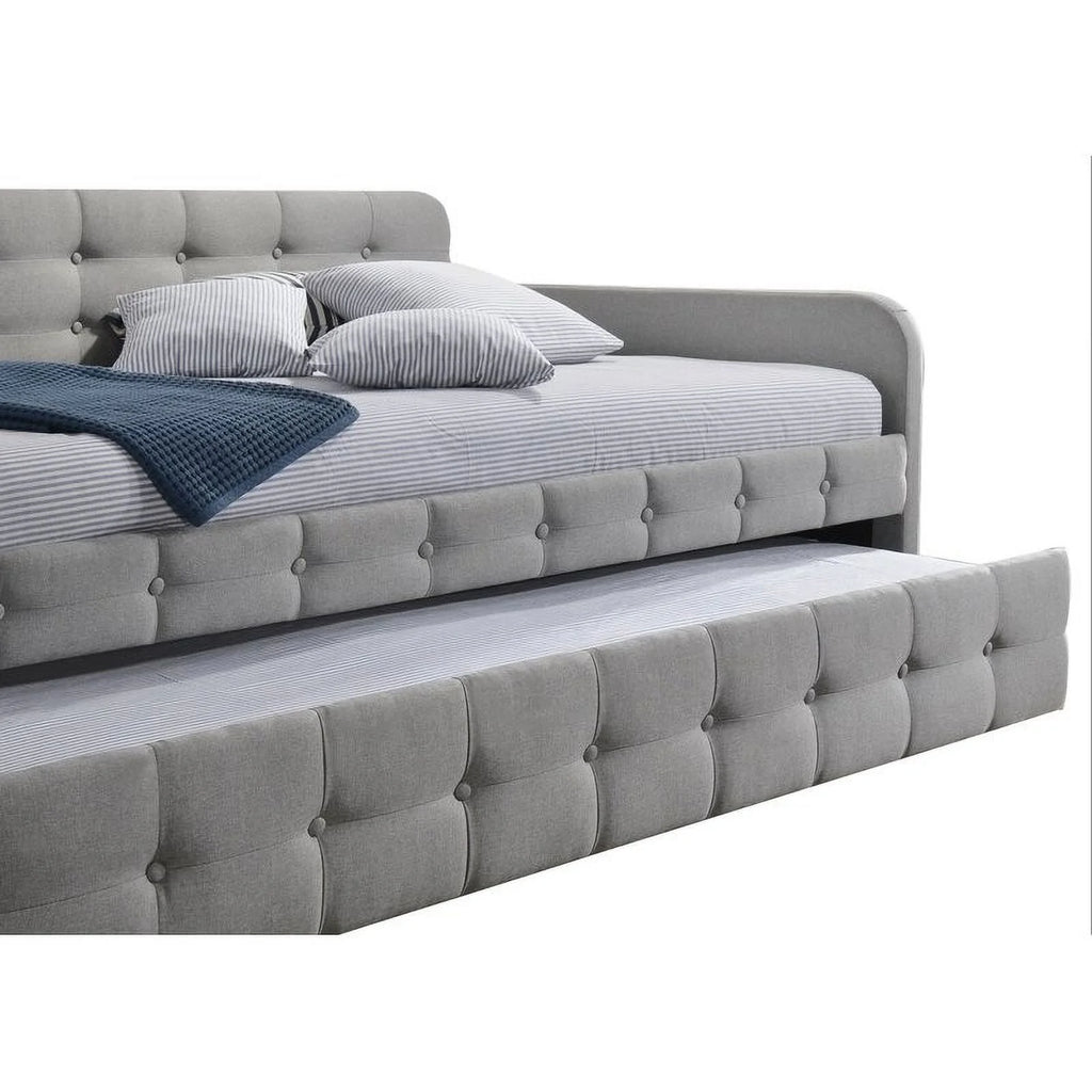 Gray Tufted Twin Daybed with Trundle D657628