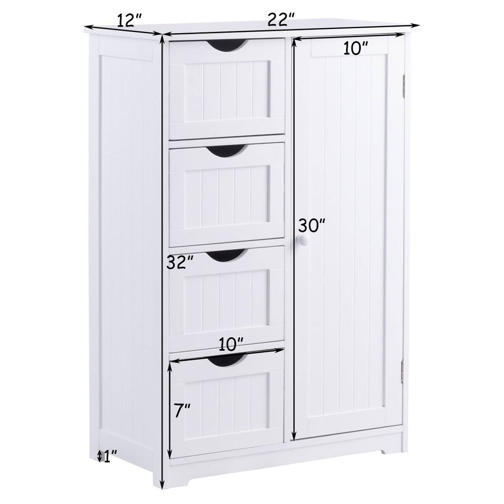 White Wooden Bathroom Cabinet V34286
