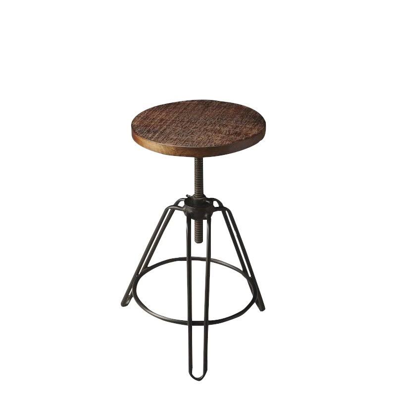 Distressed Wood Seat Bar Stool U451
