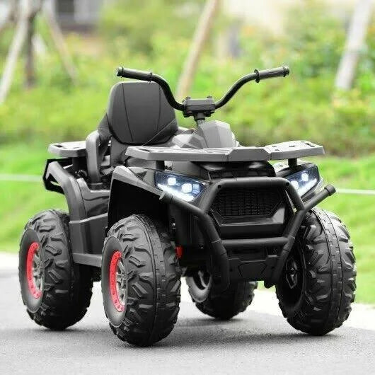 Black Kids Electric 4-Wheeler ATV Quad with MP3 and LED Lights J4661