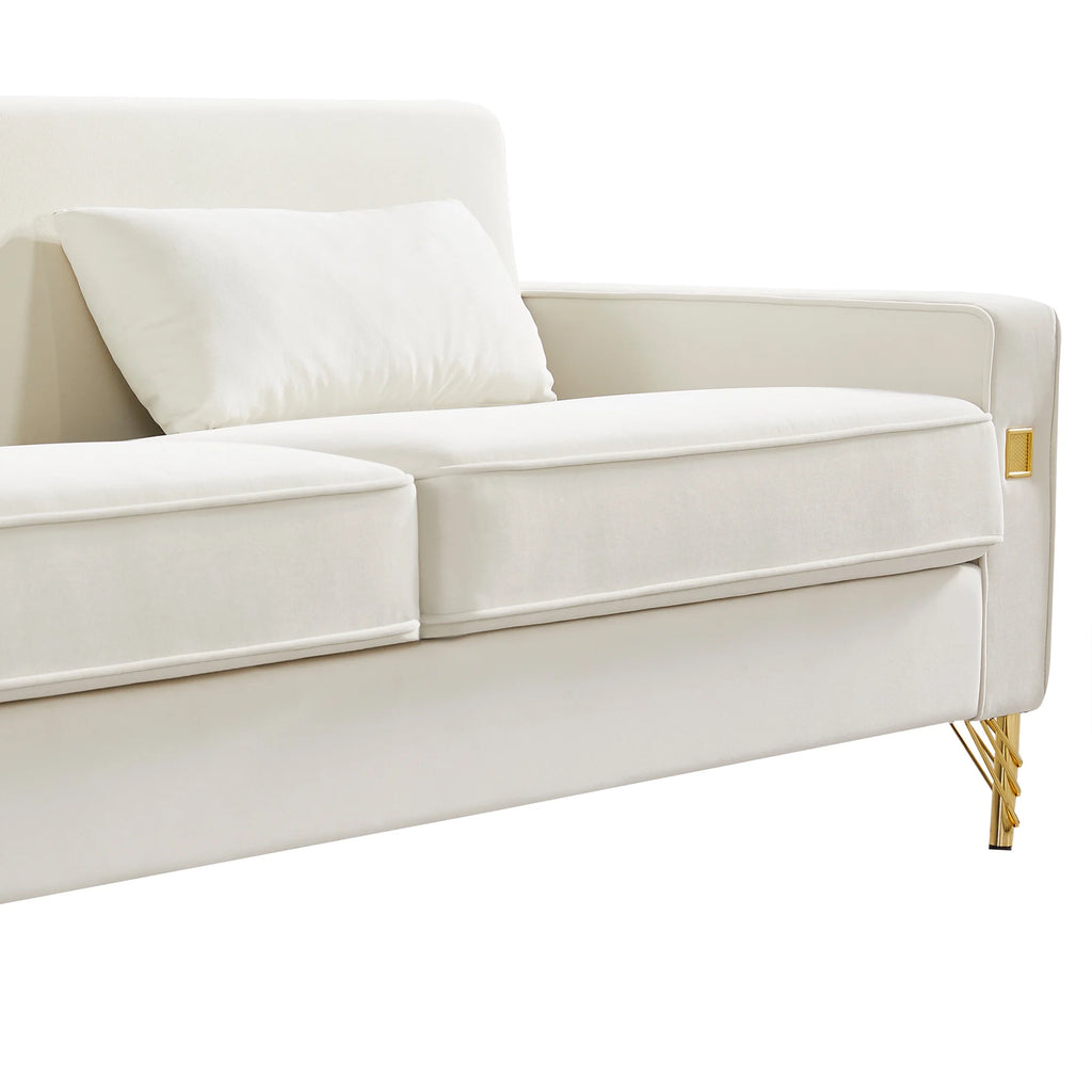 Velvet Sofa with Gold Legs J1286