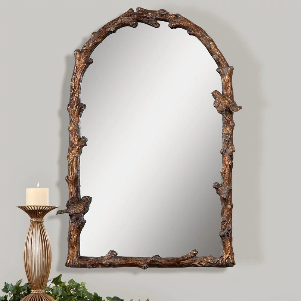 Arched Top Mirror with Metal Frame 22 inches W X 33.75 inches H S824036