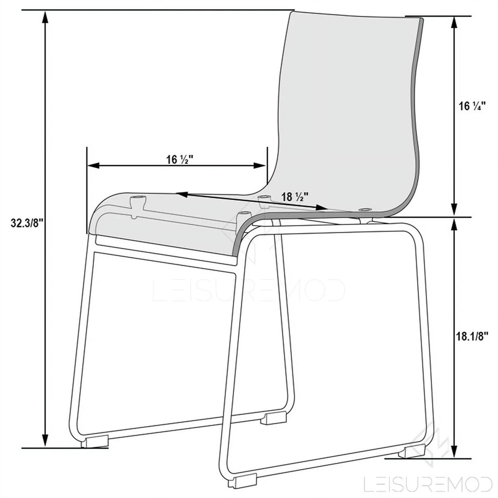 Clear Acrylic Dining Side Chair Set of 2 V3701