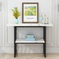 Black & White 42-Inch Console Table with Metal Legs L7444