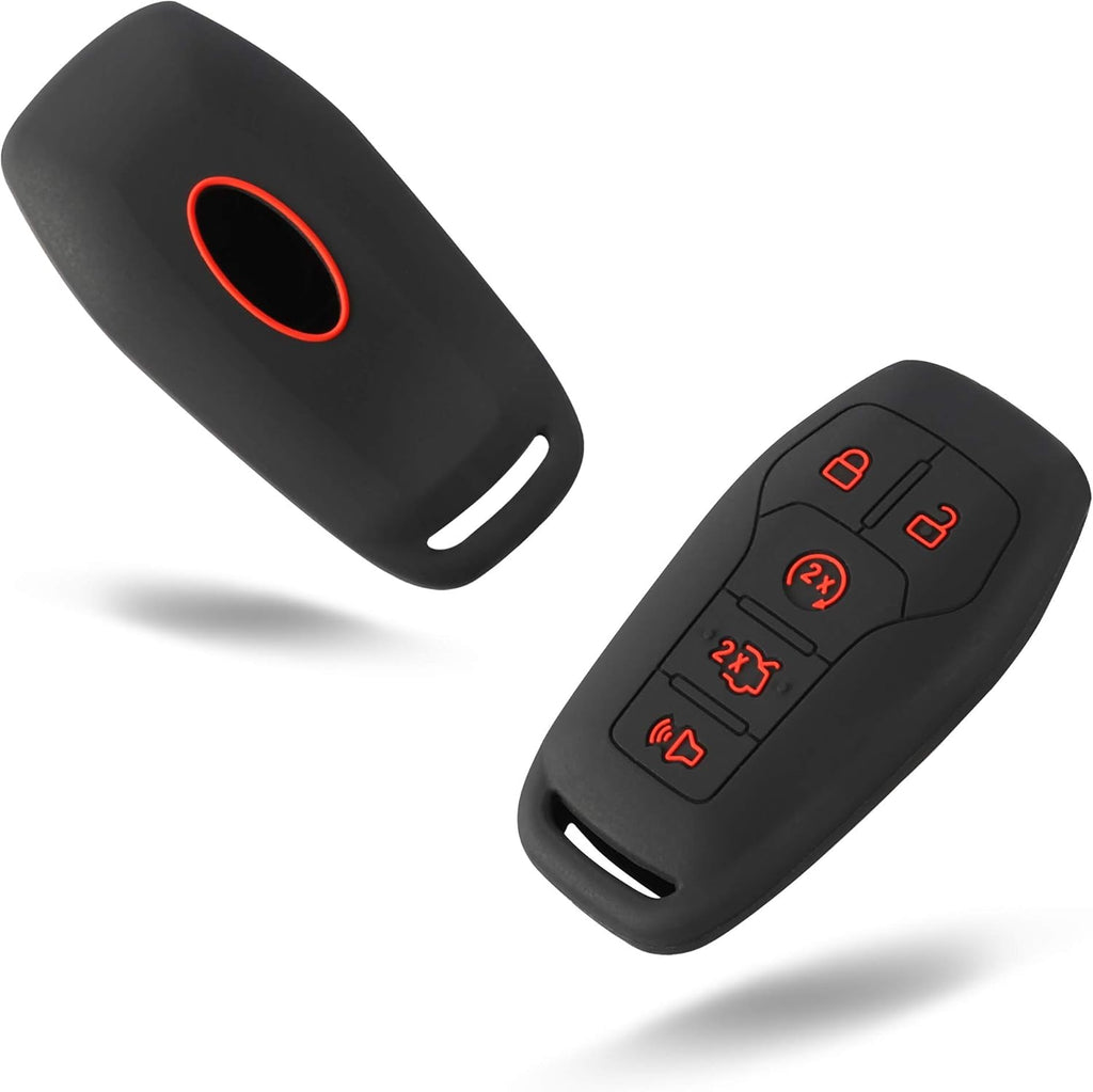 2Pcs Silicone Smart Key Fobs Remote Covers Case (Black) D66830