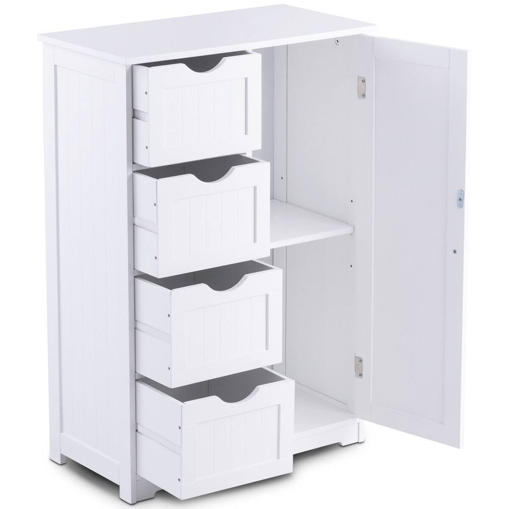 White Wooden Bathroom Cabinet V34286