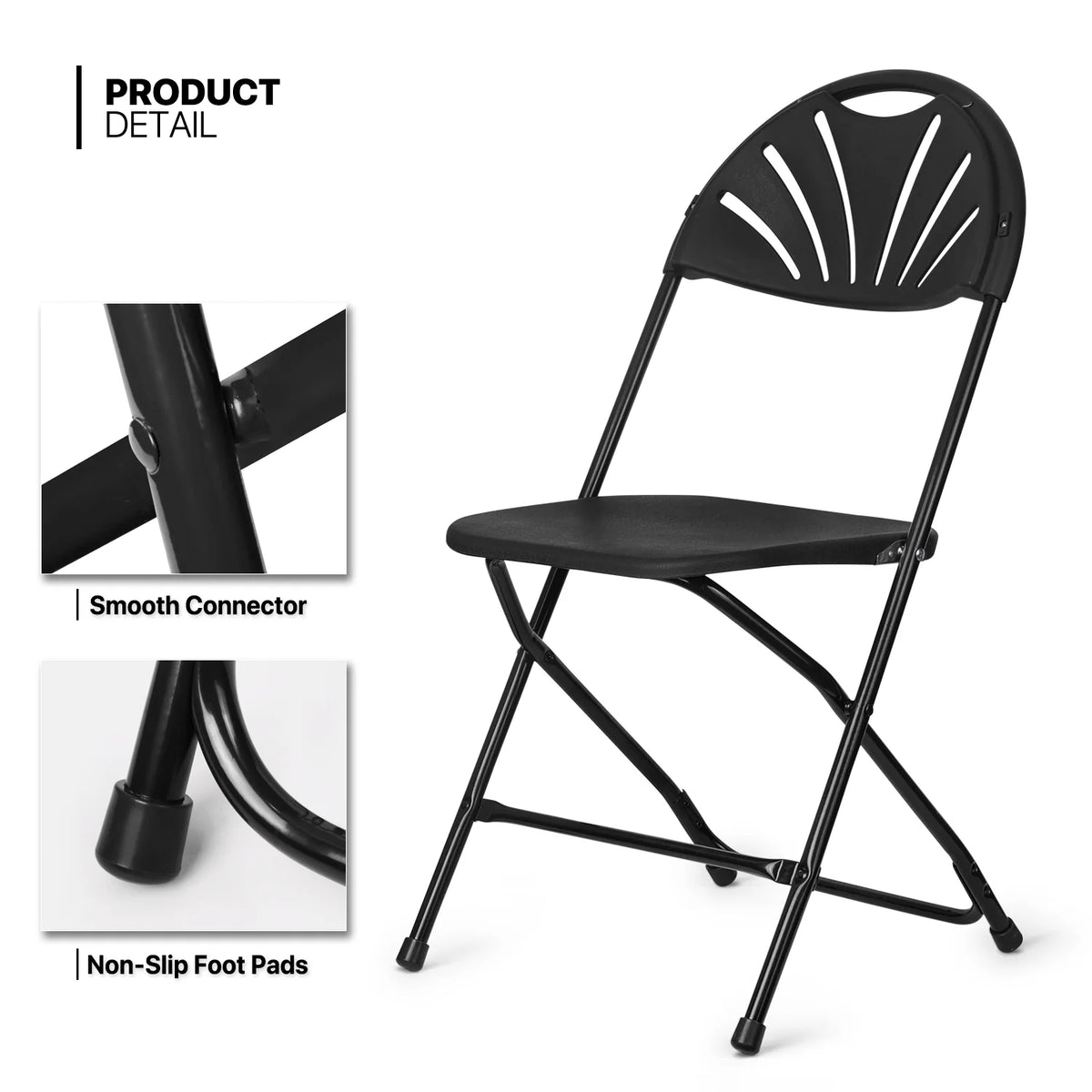 11 Pieces Heavy Duty Utility 8 Ft Folding Plastic Dining Table with Handle and Chair Set E9210