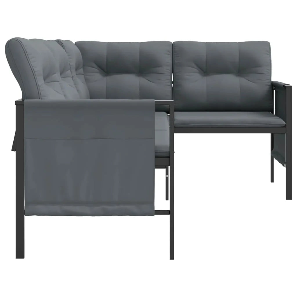 Anthracite Steel and Textilene Patio Corner Sofa B84400