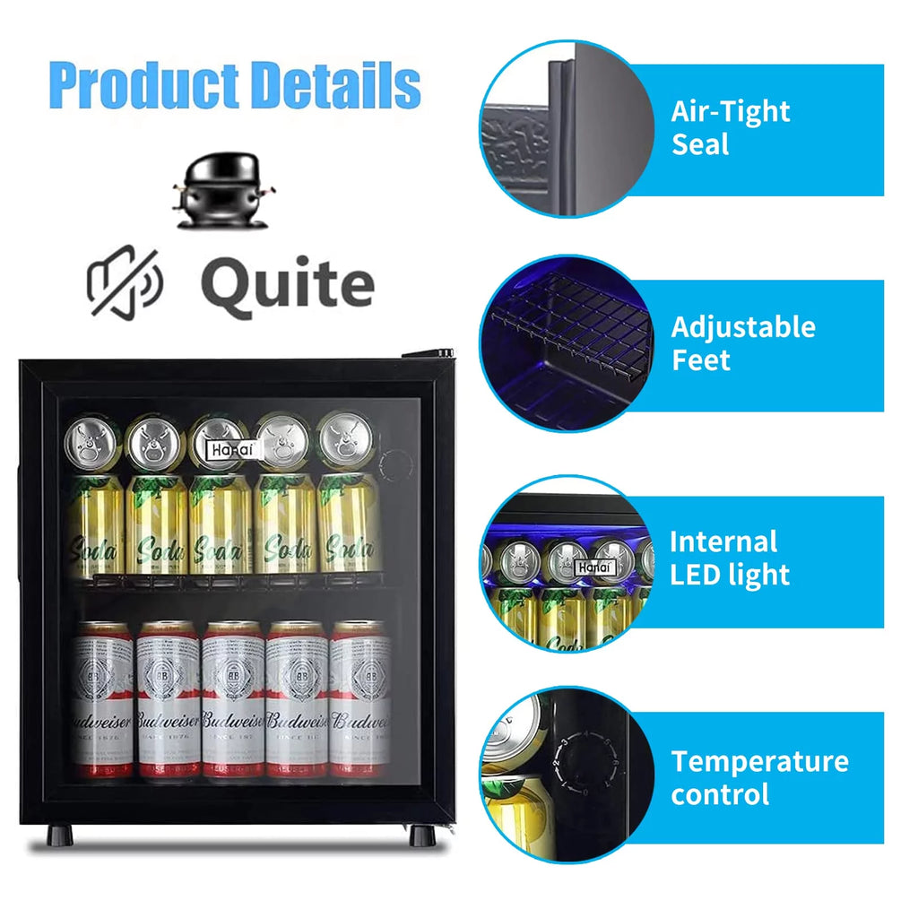 62-Can Beverage Cooler and Refrigerator, 1.6 Cu.Ft. Stainless Steel T7162