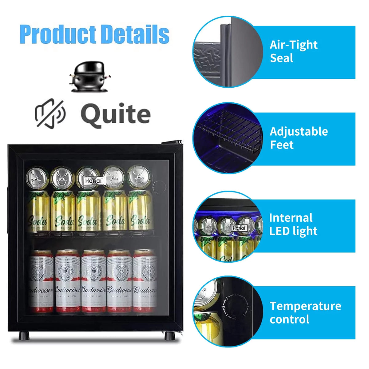 62-Can Beverage Cooler and Refrigerator, 1.6 Cu.Ft. Stainless Steel T7162