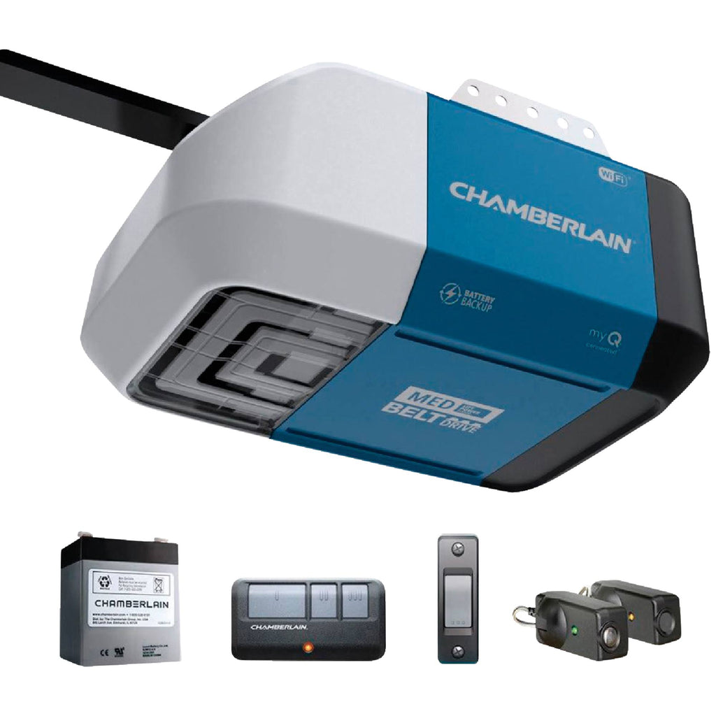 1/2 HP Belt Drive Wi-Fi Smart Garage Door Opener with Battery Backup E465572
