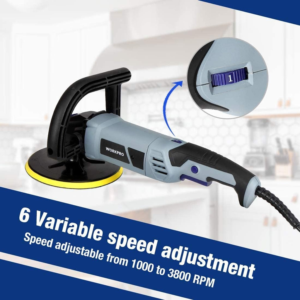 7-inch Buffer Polisher with 4 Pads, 6 Variable Speed L12825