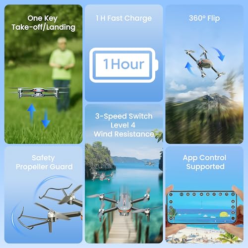 4K Camera Brushless Motor Foldable FPV Mini Drone with Propeller Guards I731