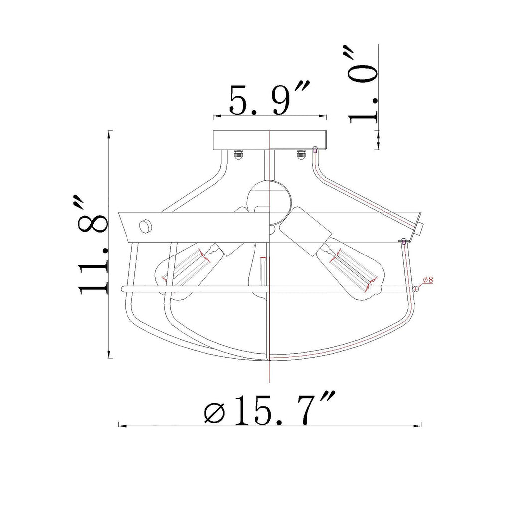 Semi Flush Mount Light H333