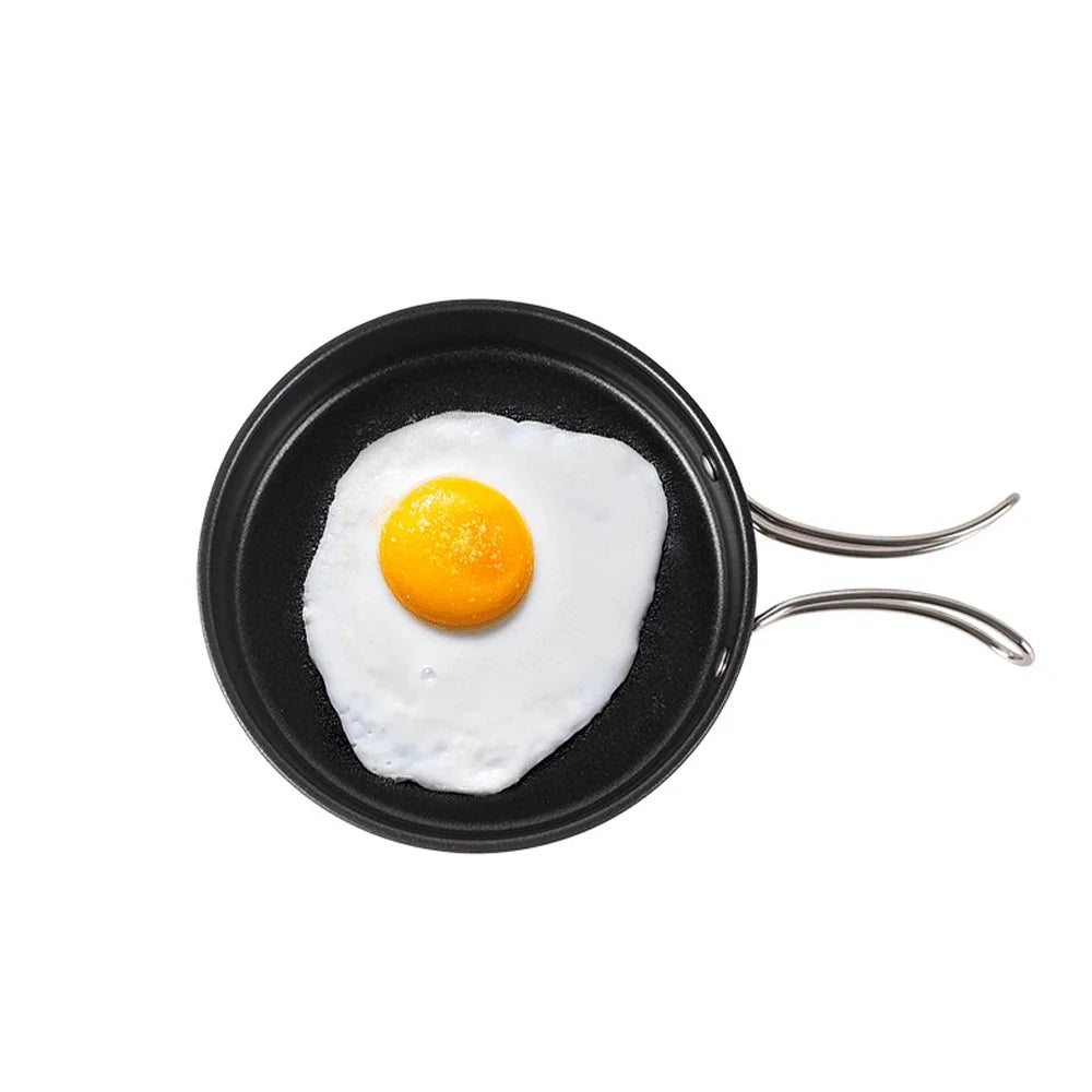 Stainless Steel Camping Cookware Set with Pot Frying Pan Kettle E568790