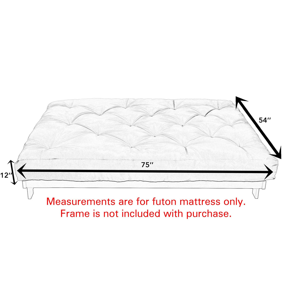 Blue Grey 12-Inch Futon Mattress H8047