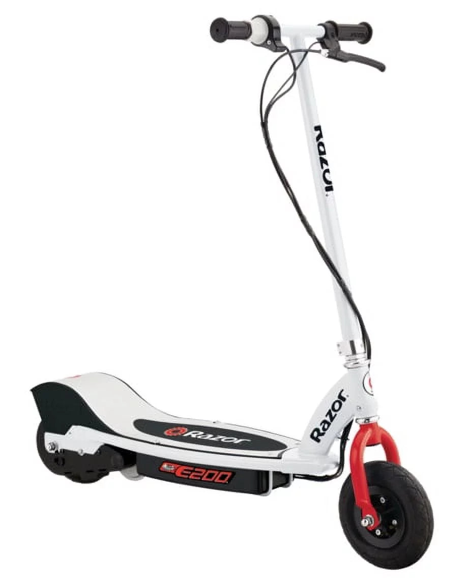 White Electric Scooter with 8 Pneumatic Front Tire Y566186