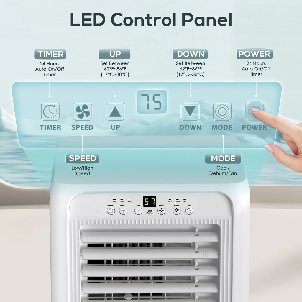5000BTU Portable Air Conditioner 3 in 1 with 24-Hour Timer J67573