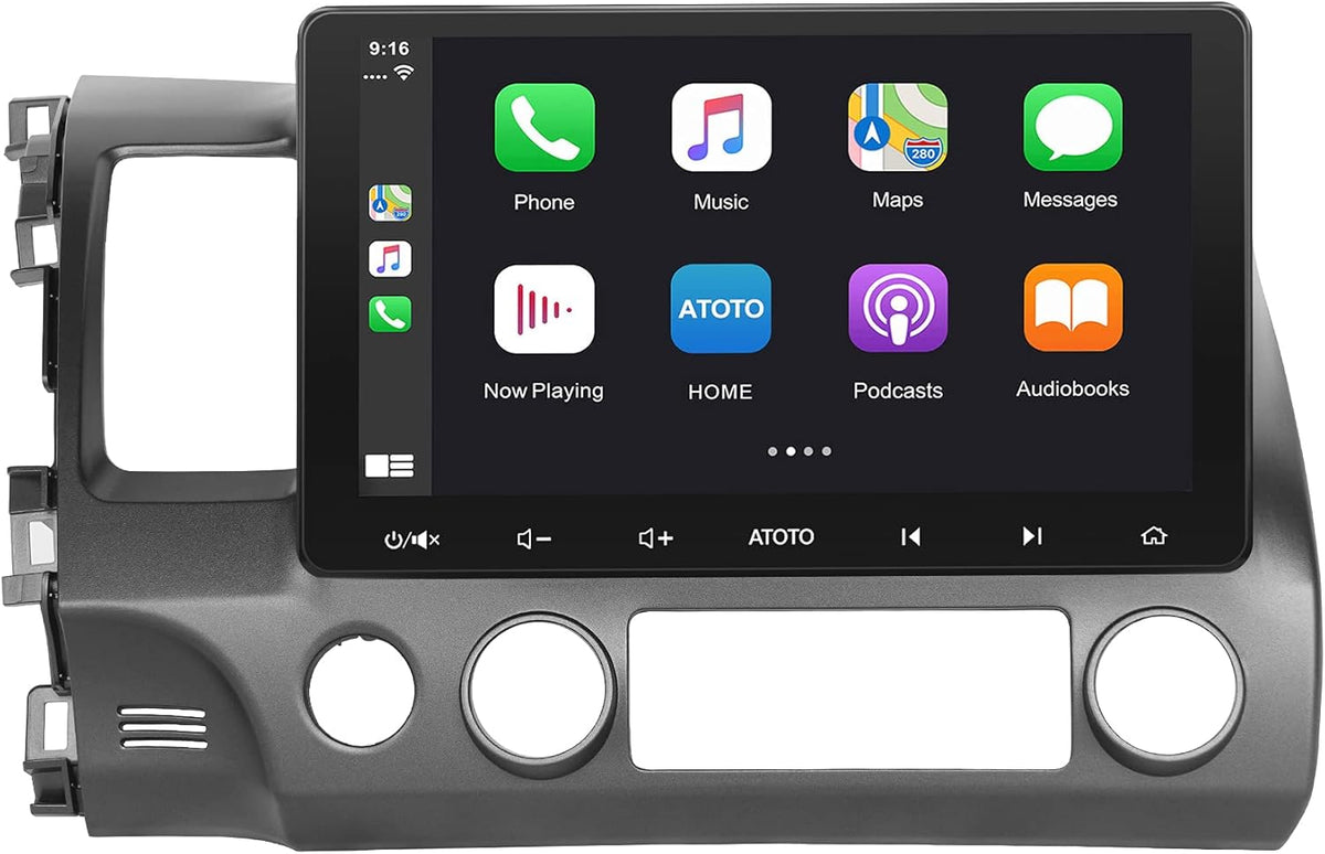 Android Double Din Car Stereo with Wireless CarPlay & Android Auto, 9inch IPS Display W47028