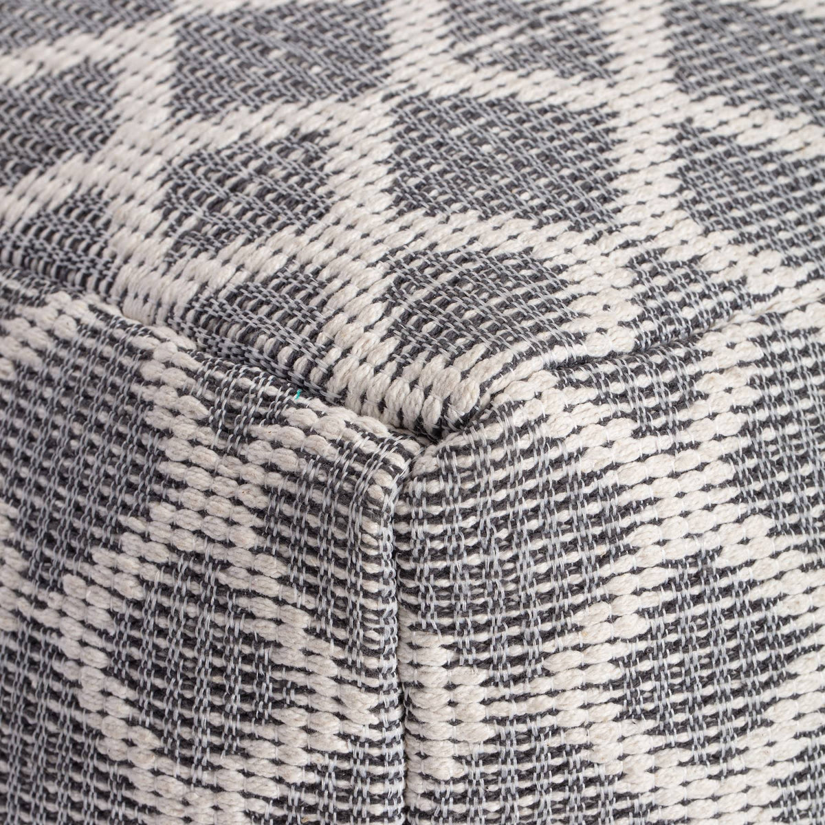 Gray & Ivory Pouf O2972