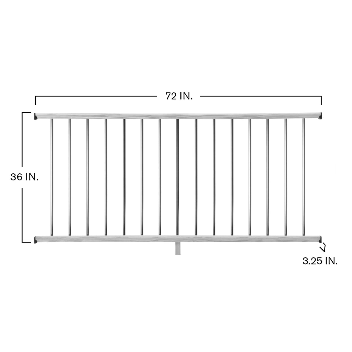 6 ft. Cedar Railing Kit with Aluminum Round Balusters O7221