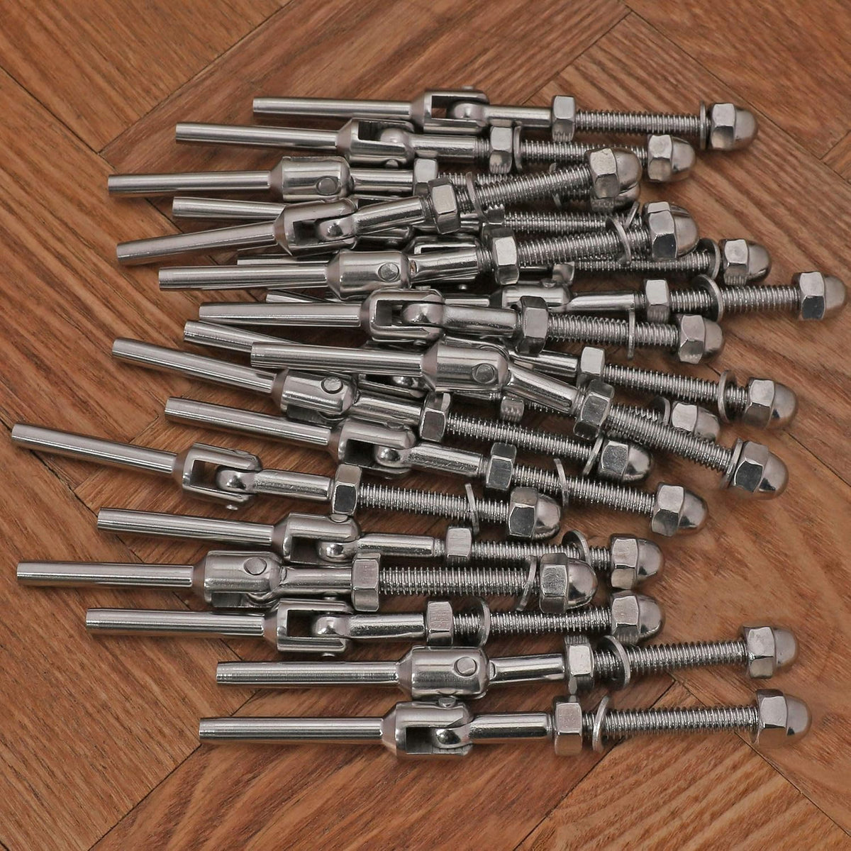 1/8 Inch T316 Stainless Steel Adjustable Cable Railing Kit for 1.5 Inch Metal Post (20 Pack) I205