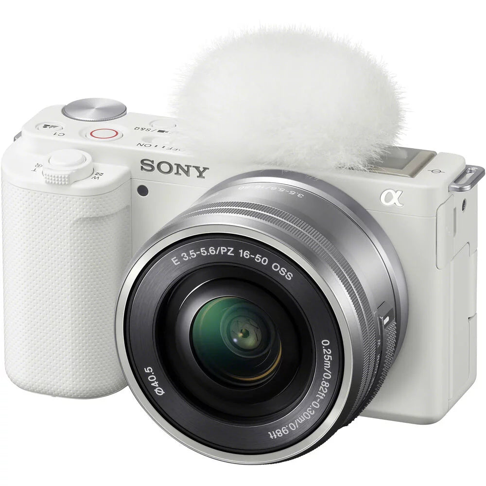 White Mirrorless Camera with 16-50mm Lens N4746