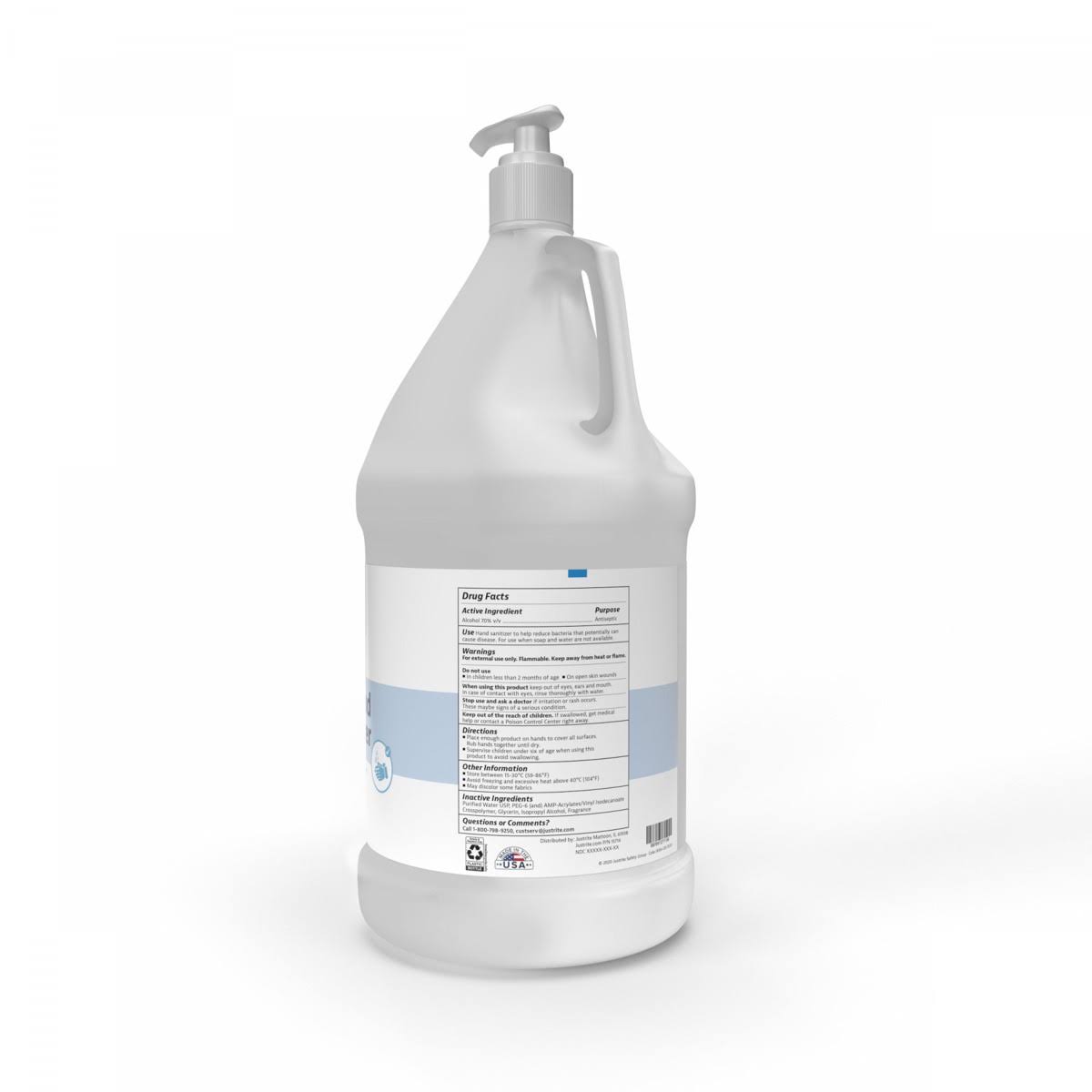1 Gallon Gel Hand Sanitizer with Pump, 2 Pack Q419