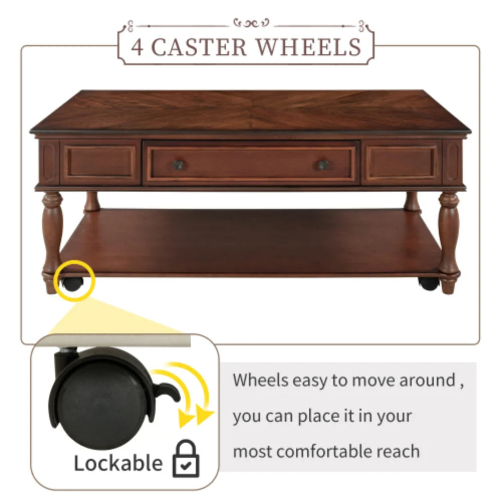 Cocktail Table with Caster Wheels Espresso U25060