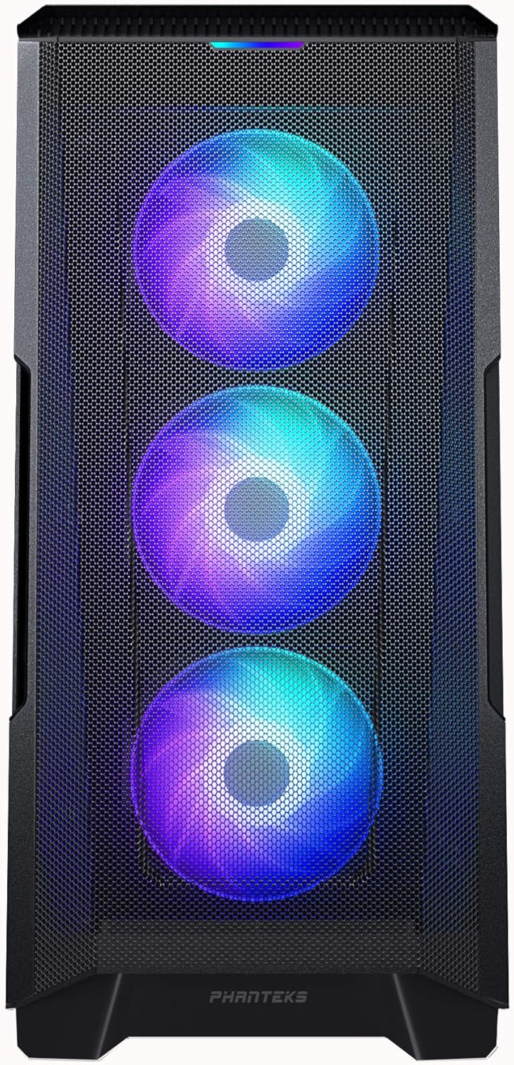 Black ATX Mid-Tower Case with Tempered Glass P1048