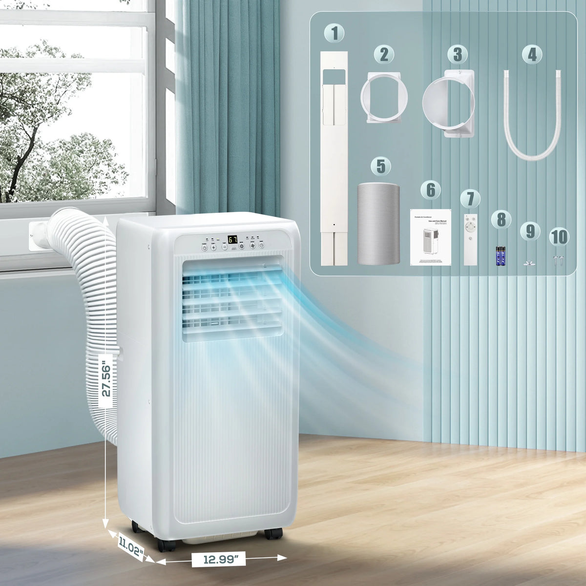 5000BTU Portable Air Conditioner 3 in 1 with 24-Hour Timer J67573