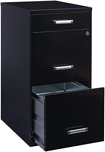 Black 3 Metal Organizer Pencil Drawer Vertical File Cabinet A9995