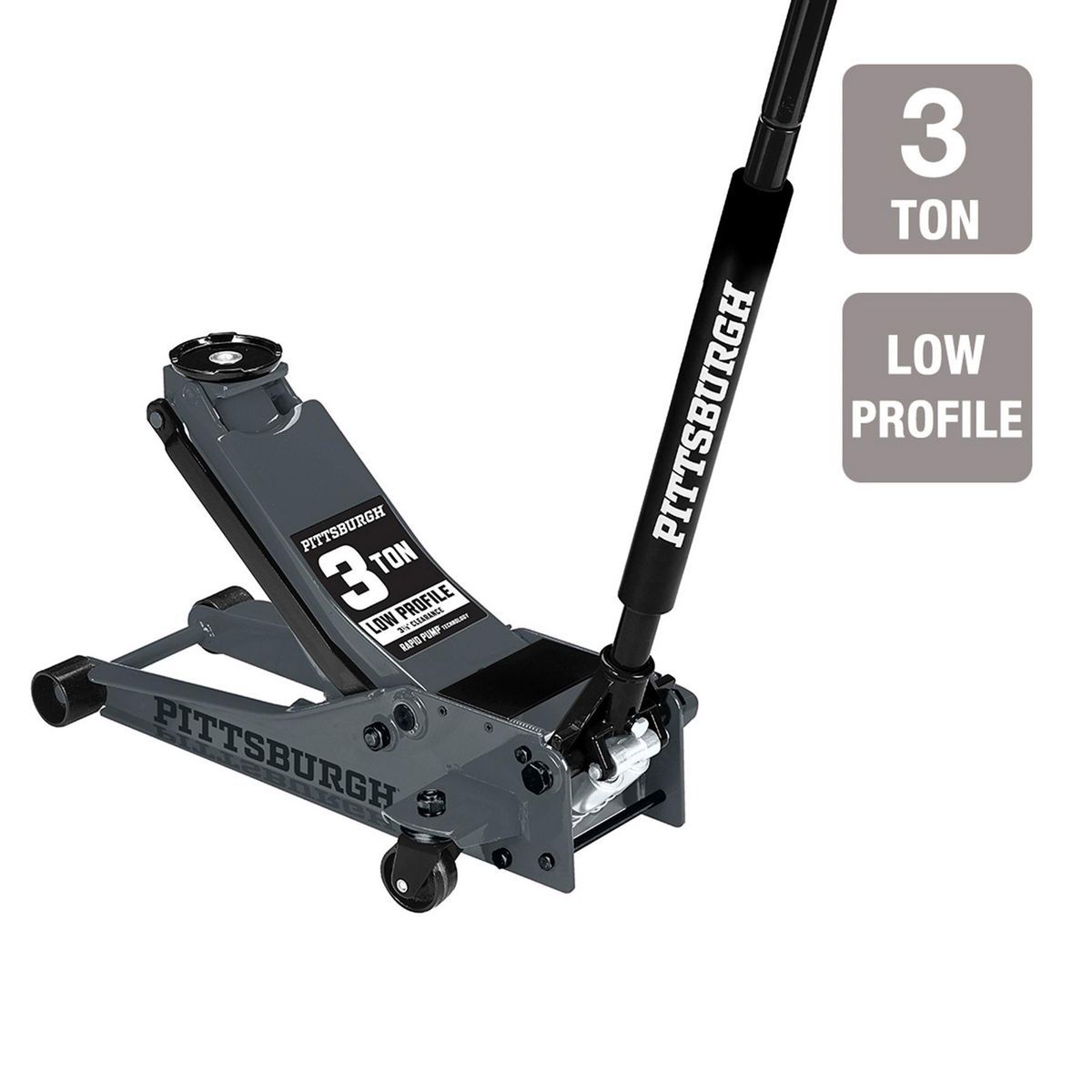 3 Ton Low-Profile Floor Jack with Rapid Pump, Slate Gray A32811