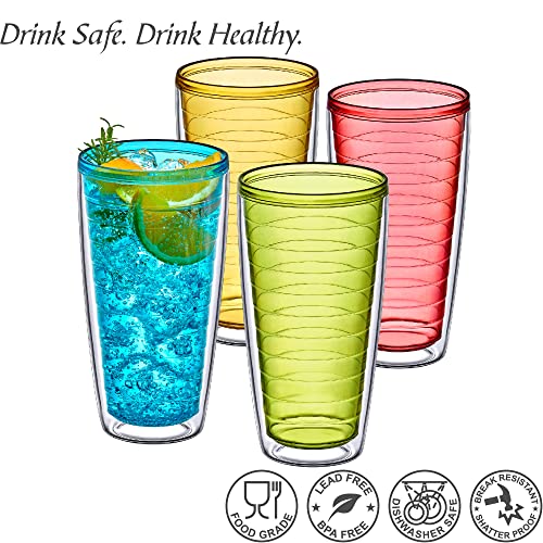24-Ounce Insulated Plastic Tumblers Set of 4 B73661