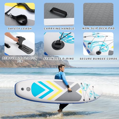 10.6' Inflatable Stand Up Paddle Board with Non-Slip Deck T3982