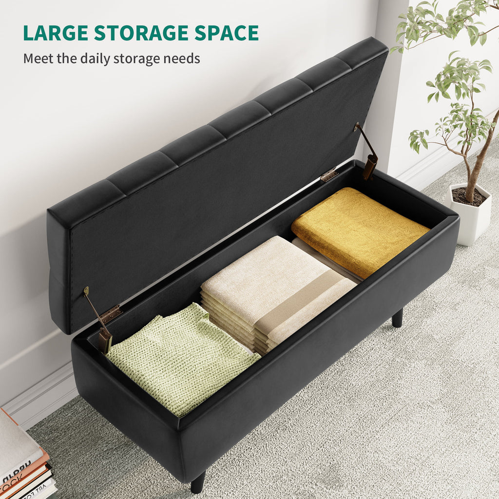Faux Leather Storage Ottoman Bench P3529