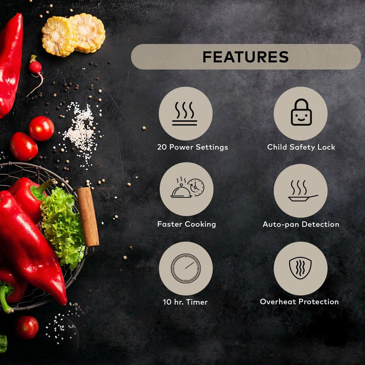 1800W Portable Induction Cooktop with Fry Pan D9340