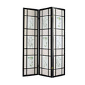 Black 3 Panel Wooden Screen A32189