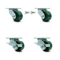 3.25 inch Poly on Steel Caster Set with Roller Bearing O2480