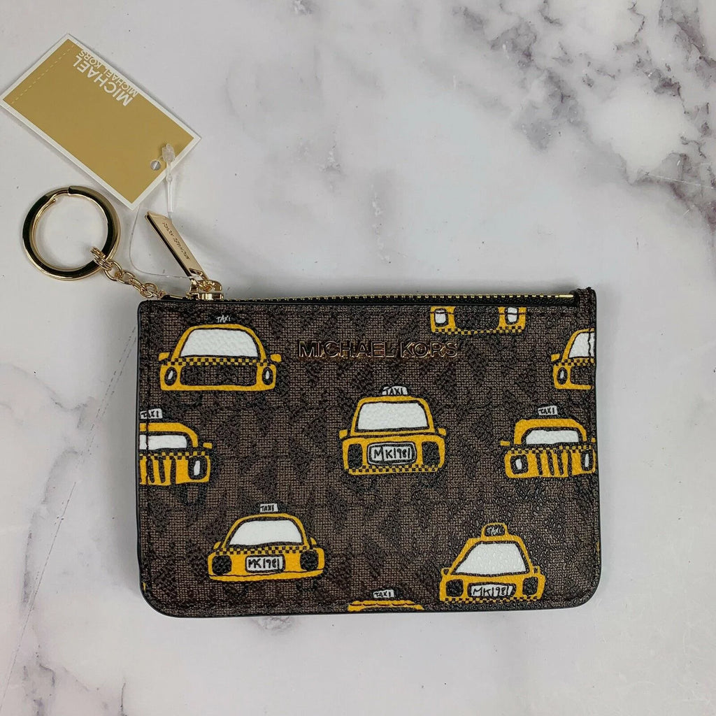 Brown Leather Coinpouch ID Holder Wallet P971
