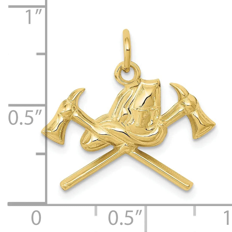 10K Yellow Gold Fire Department Charm J99450