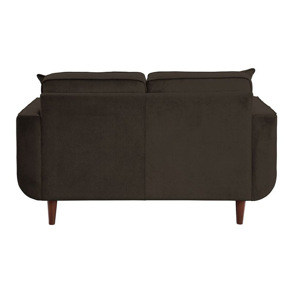 Chocolate Velvet Wood Loveseat Y107721