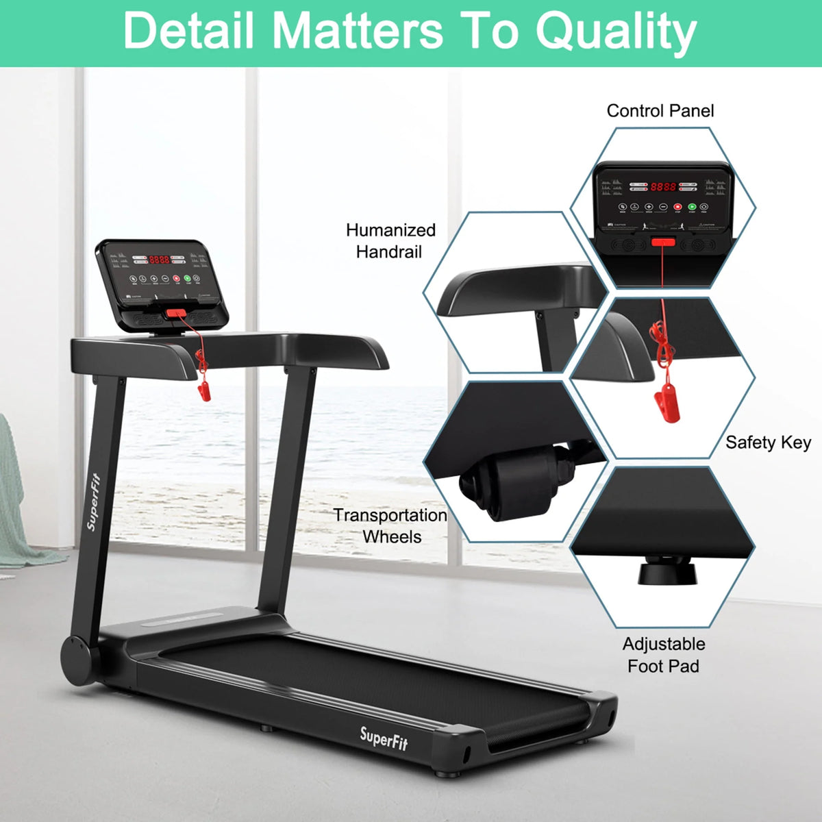Electric Motorized Treadmill with LED Display S495419